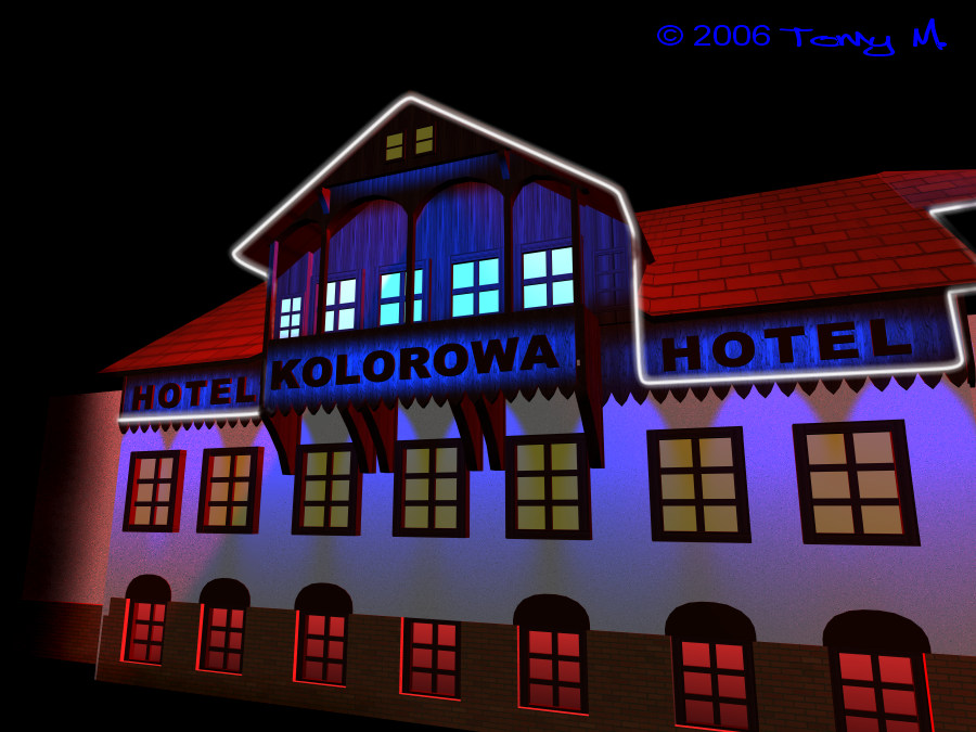 projekt o�wietlenia elewacji Hotelu KOLOROWA w Karpaczu